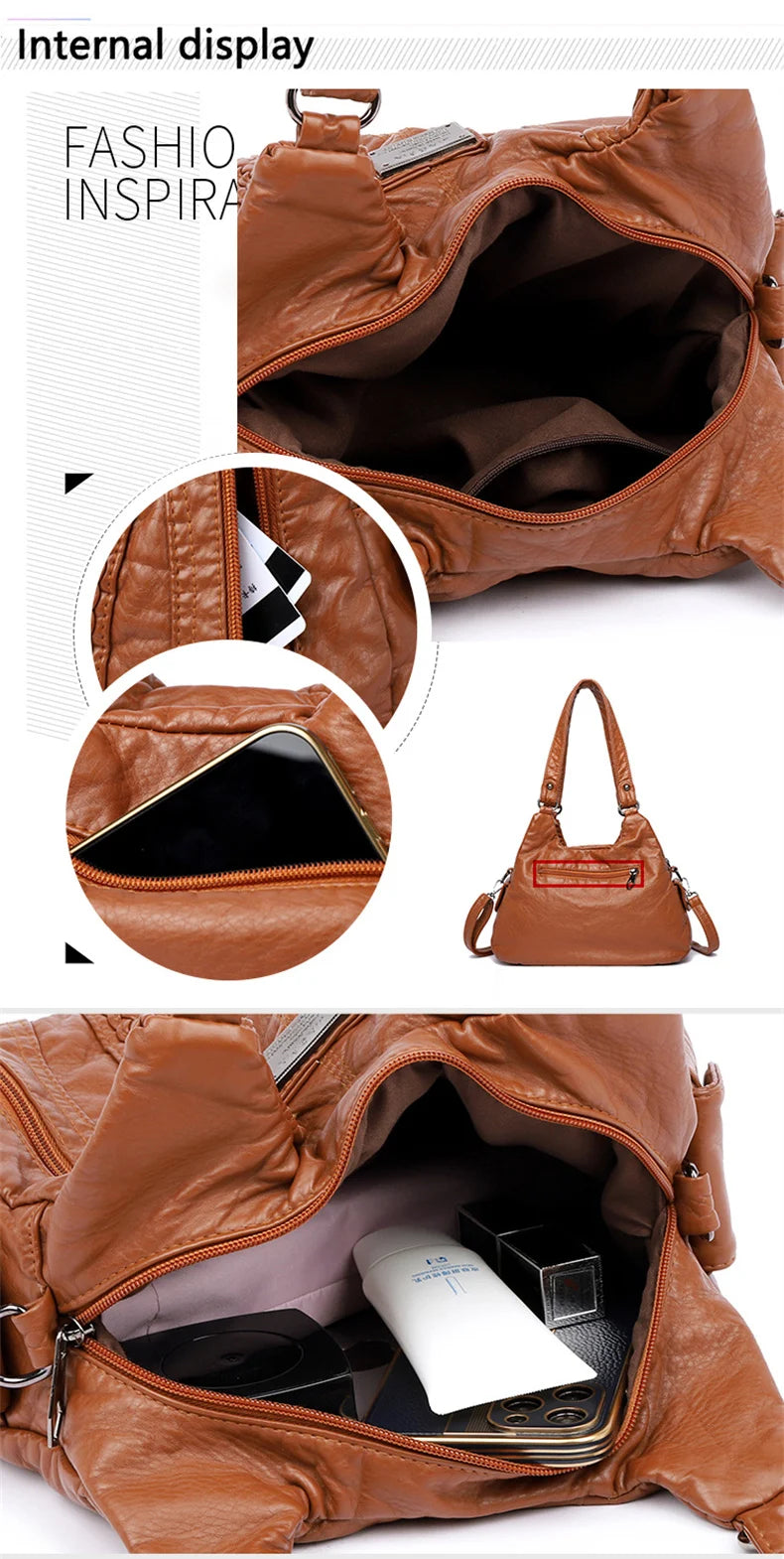 Fashion Leather Handbag for Women Shoulder Bags Genuine Sheepskin Crossbody Bag for Women Messenger Bag Tote Moms Bag