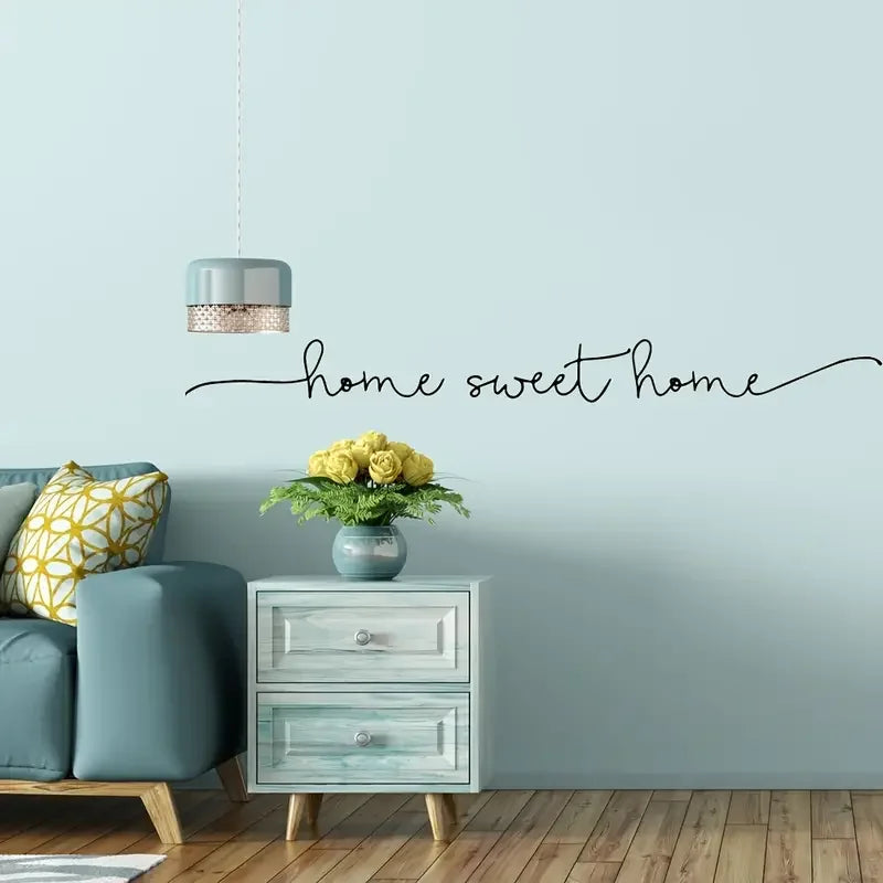 1pc Vinyl Sticker Home Sweet Home Decor Phrase Wall Sticker Art Decal For House Decoration Wall Decals Bedroom Decor Vinyl Mural
