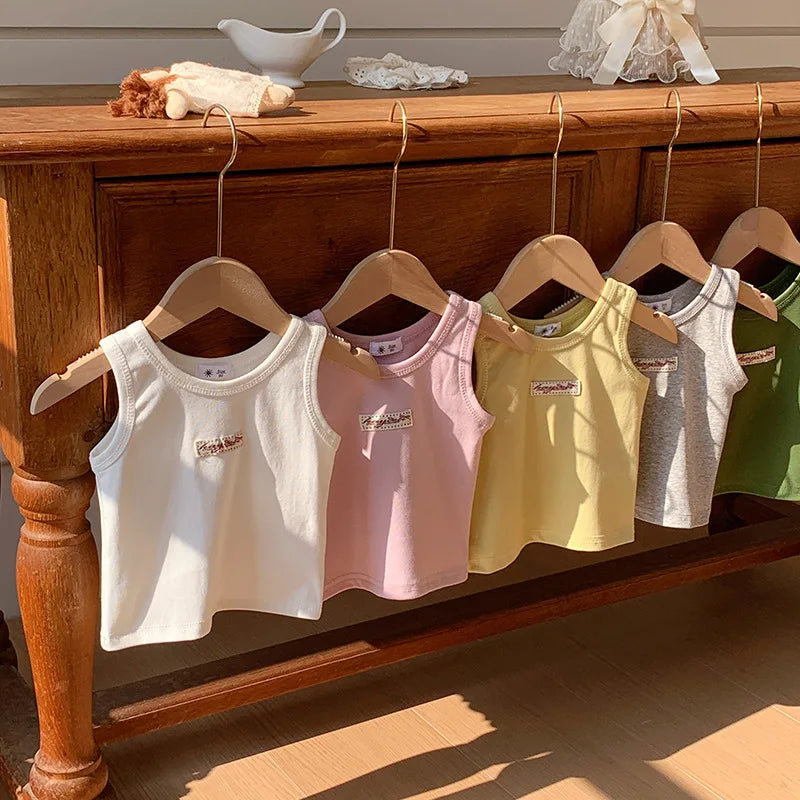 Fashion Children T-shirt For Girls Boys Cotton Vest Tops Kids Summer Clothes Sleeveless T-shirt