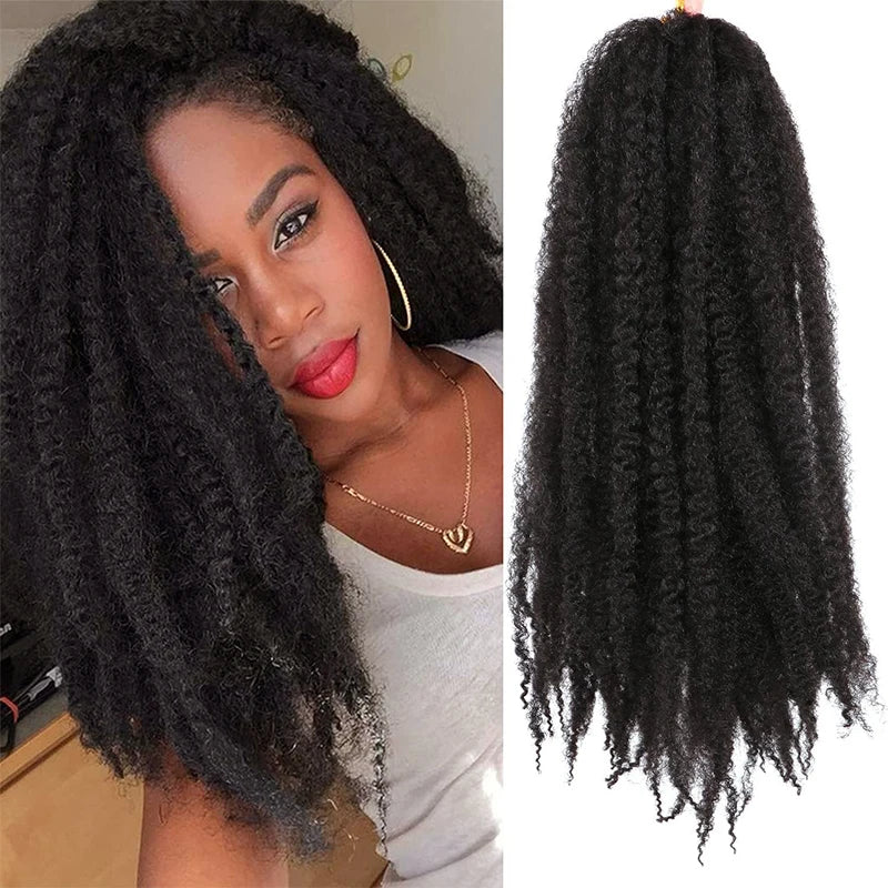Marley Twist Braiding Hair Crochet Braids Long Afro Kinky Synthetic Fiber For Braiding Hair Extensions