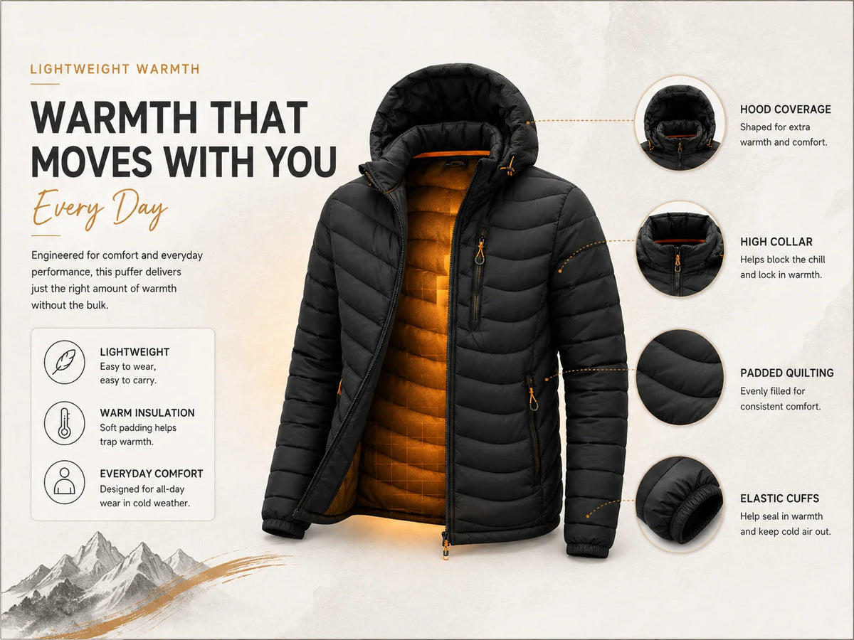 Doudoune épaisse à capuche pour homme | Automne et hiver