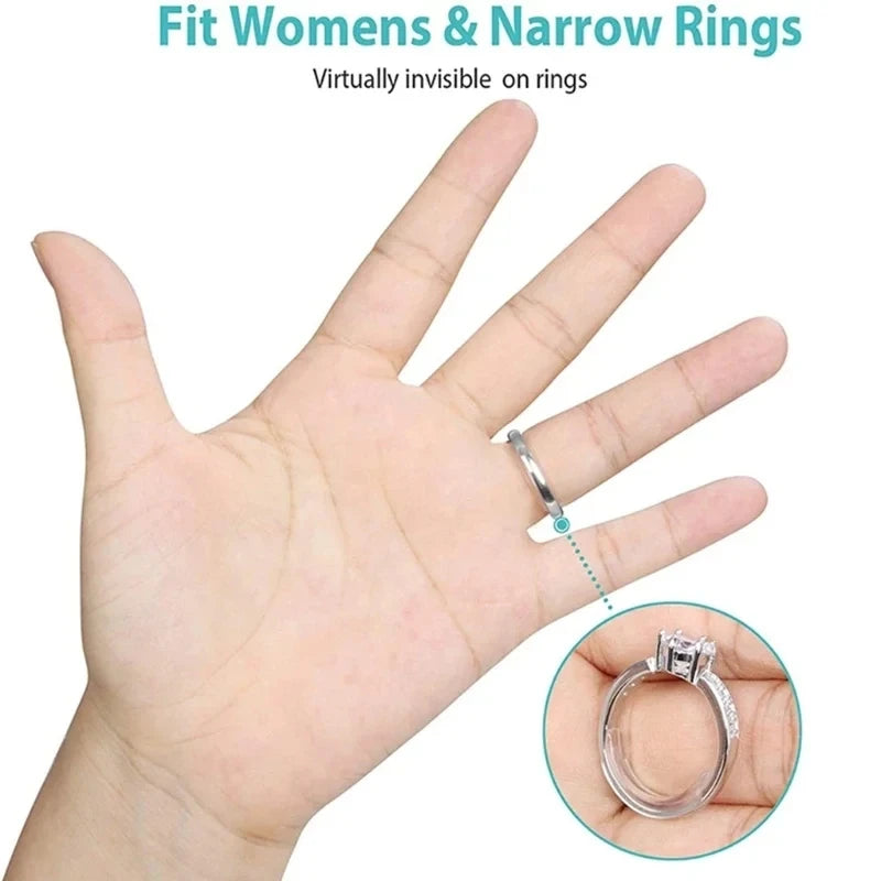 12Pcs 1 Set Ring Adjustment Pad Ring Size Adjuster Fixed Reduction Pad Invisible Ring Holder Retainer Shrinker for Large Rings