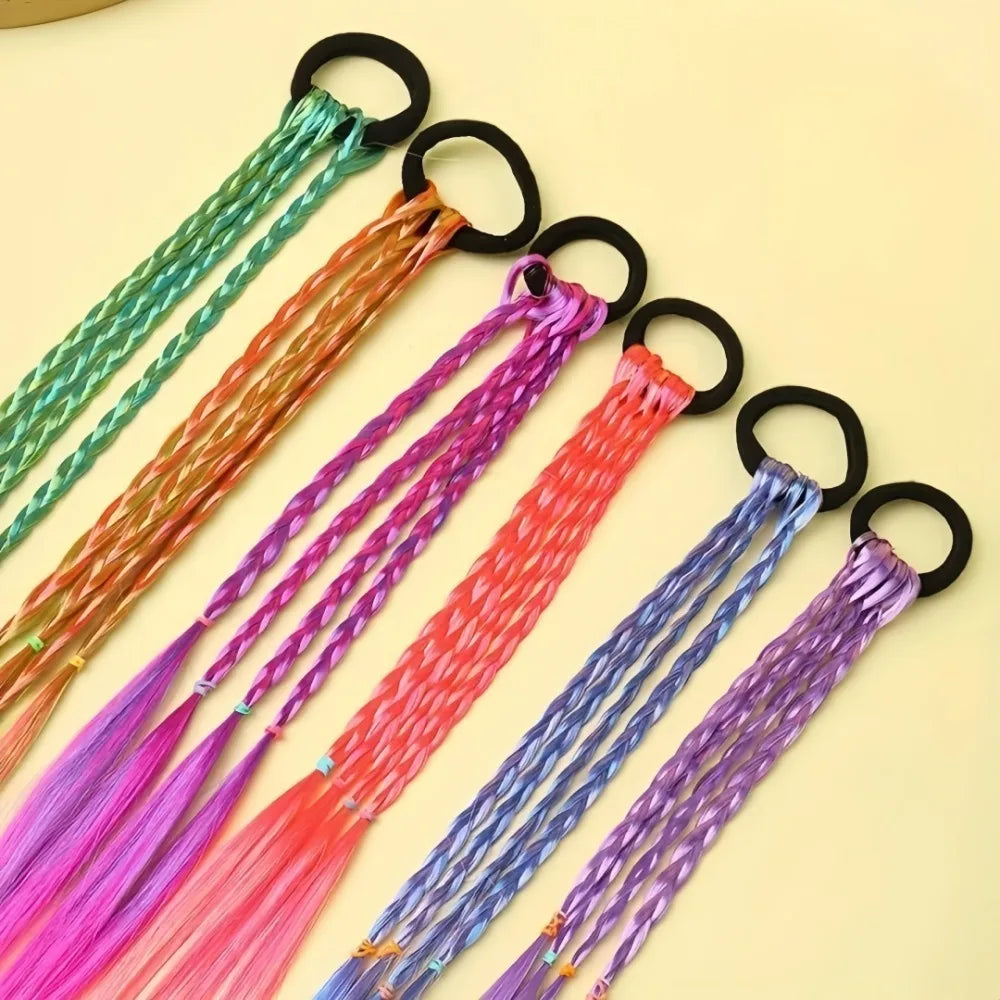Lot de 6 Bandeaux Tressés Gradient | Accessoire Cheveux Enfant & Adulte | Couleurs Arc-en-Ciel