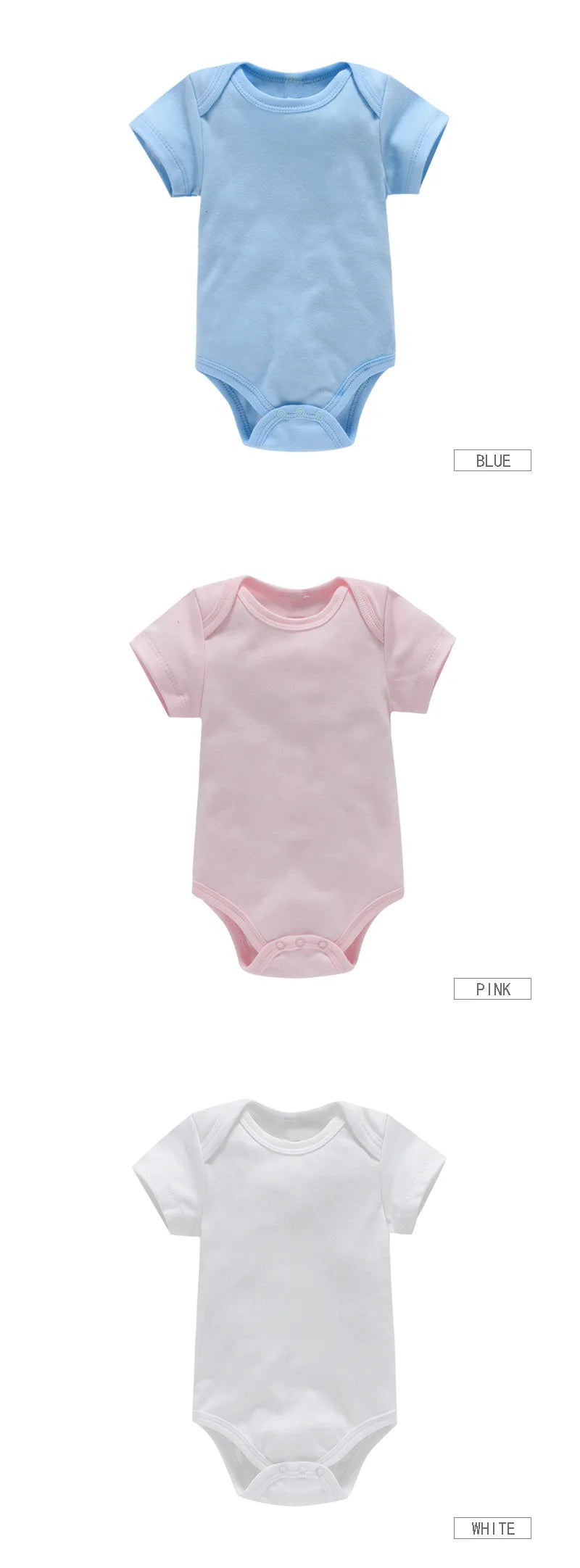 7 Colors Baby Girls Solid Onesies Bodysuits For Boys