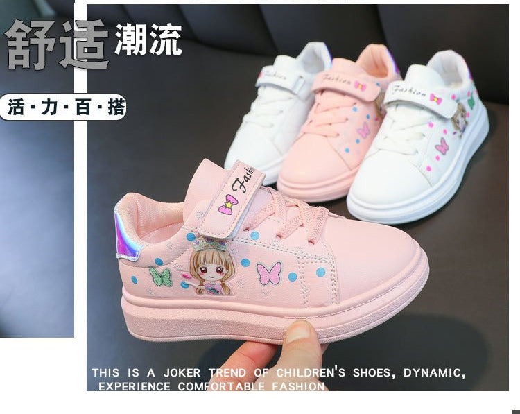 Kids' Sneakers Kid Casual Shoes Spring 2023 New Kid Sneakers Shoes Leather Upper Girl Shoes Kid Small White Board Shoes