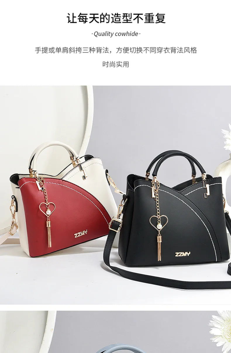 Elegant Handbag for Women Luxury Designer Top-Handle Bags High Quality PU Leather Ladies Shoulder Crossbody Bag Casual Tote Sac