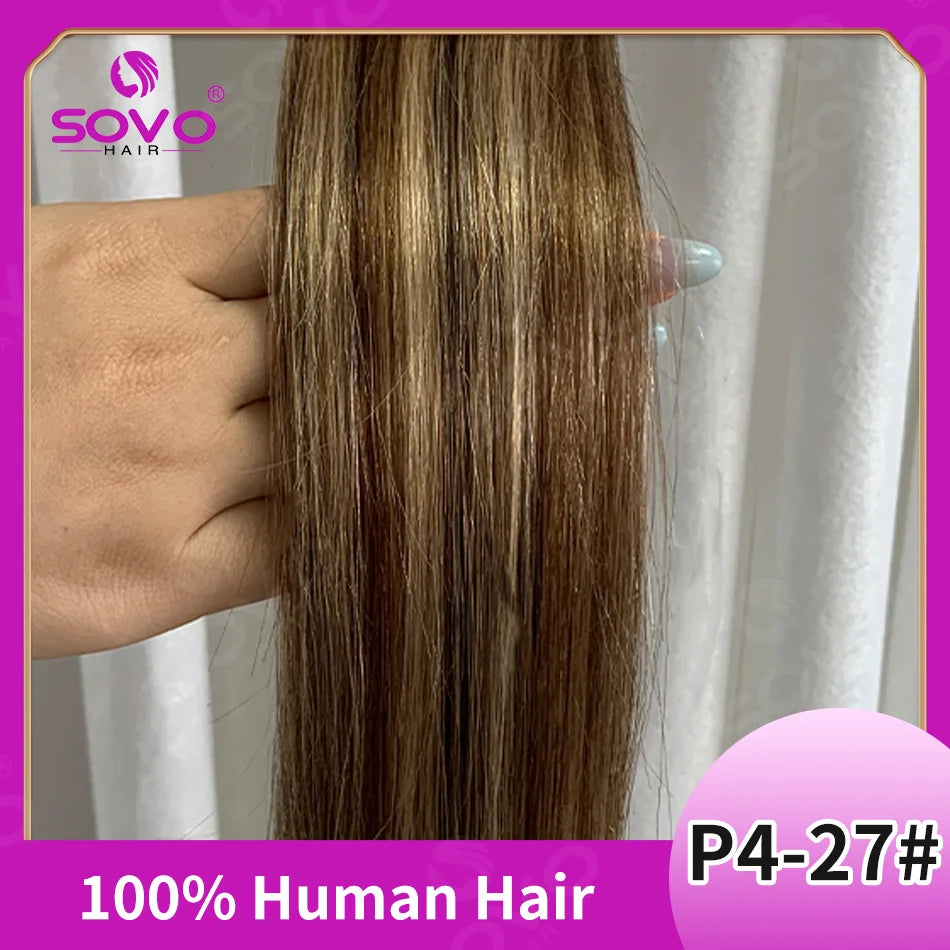 Halo Hair Extensions 100% Human Hair 14-28 Inch Hidden Wire Clip-In Hair Ombre Brown Color Human Remy Fish Line Hair Extension