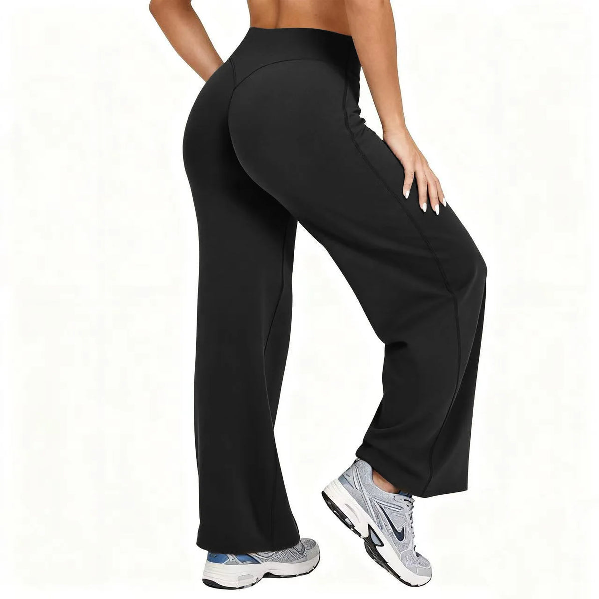 Pantalon Yoga Jambe Large Grande Taille Femme | Taille Haute Extensible | Running Pilates Sport