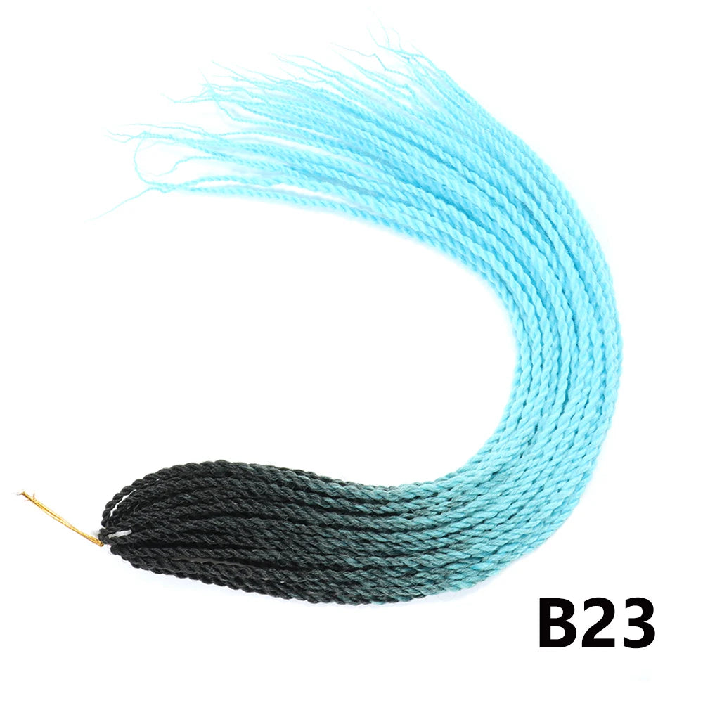 Tresses Senegalese Twist Crochet Synthétiques 24 Pouces | Brun | 30 Racines | Extensions Femme