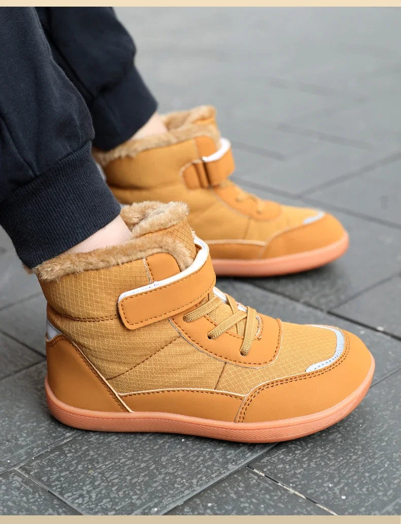New Kids Wide Toe Barefoot Snow Boots | Boys/Girls Winter Minimalist Sneakers | Girls Boys Warm Boot Toddler Little Big Kids