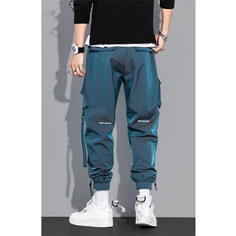 Men's Cargo Pants Fashion Hip Hop Multi-pocket Trousers Trendy Streetwear Solid Sweatpants Casual Trousers for Men