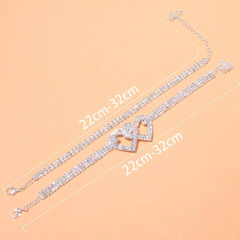 Bracelet de Cheville Zircone Cubique Éblouissant | Argent | Chaîne Pied | Sandales Nu-Pieds | Bijou Femme