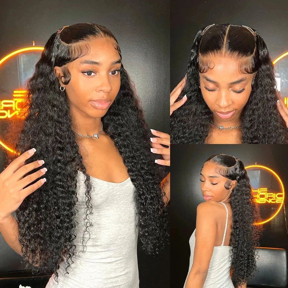 Perruque Deep Wave Brésilienne | 13x6 HD Lace Frontal | 250% Densité | Jusqu'à 40 Pouces | Water Wave Curly