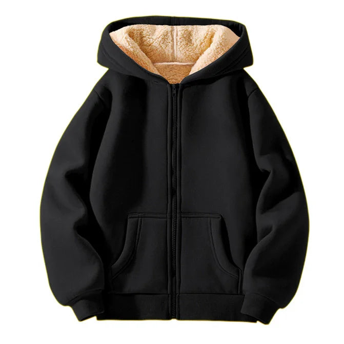 Thick Girls' Jackets Plush Velvet Fur Collar Kids' Coats Children's Winter Warm Hooded Outerwear Teenager Fashion Padded Parka