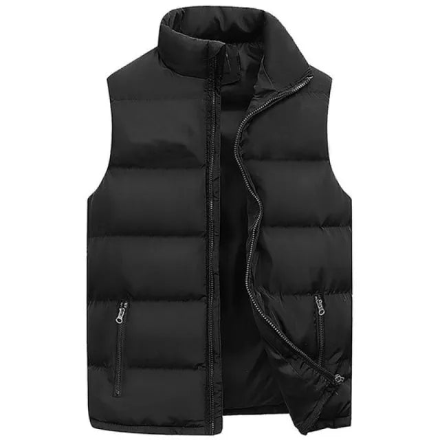 Men's Vest Jacket Warm Sleeveless Jackets Winter Waterproof Zipper Coat Autumn Stand-up Collar Casual Waistcoat Brand Clothing