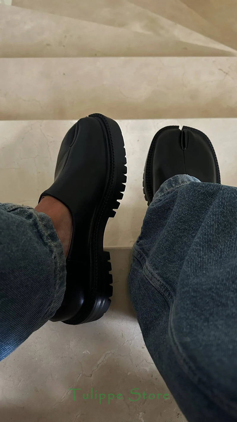 2025 Chunky Platform Tabi Loafers Women Luxury Designer Split Toe 35-45 Unisex Concise Fashion Flat Slip-on Pig Trotter Shoes