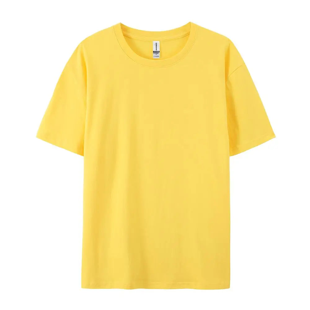 100% Cotton Solid Tshirts Men Woman Short Sleeve Fashion Brand Trend Casual Soft Clothing Tees Customized Products Summer Tops