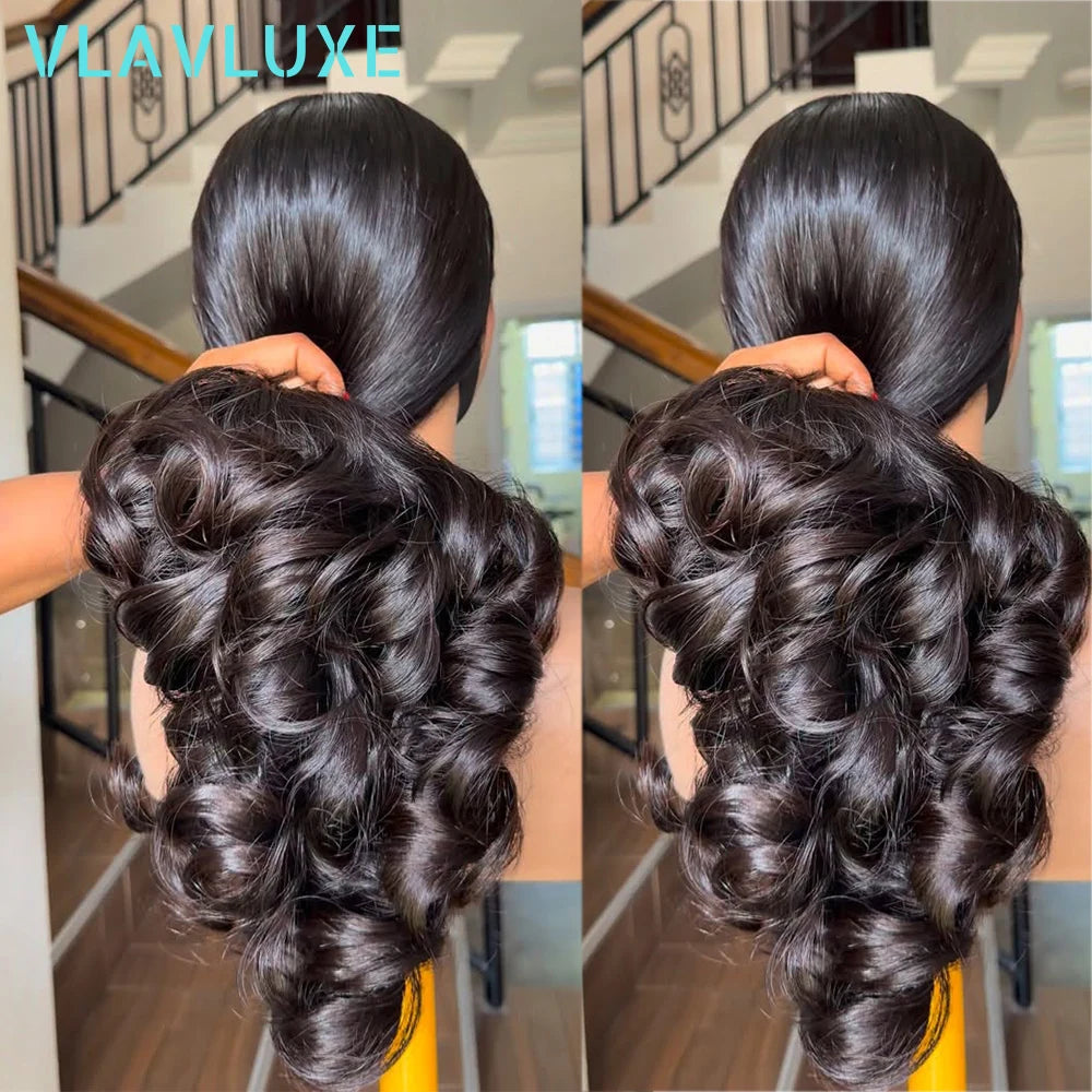100% Human Hair 350/450 Density 30 32 Inch Bouncy Curly 13x6 HD Lace Front Glueless Wig Brazilian Hair Wear And Go Wig For Women