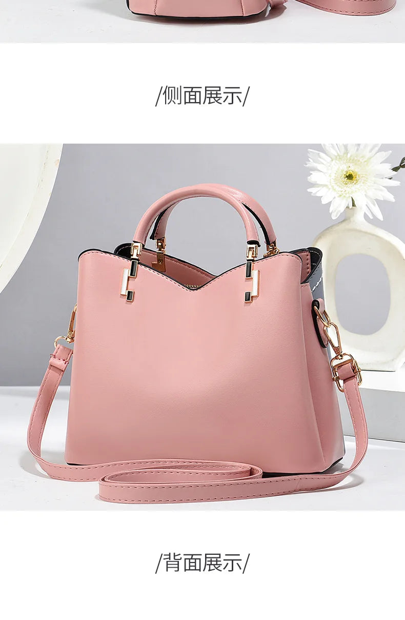 Elegant Handbag for Women Luxury Designer Top-Handle Bags High Quality PU Leather Ladies Shoulder Crossbody Bag Casual Tote Sac
