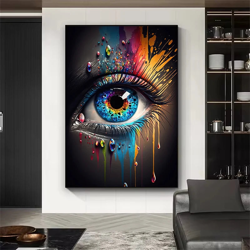 Classic Abstract Wall Art, Eye Features Mural, HD Canvas Print Poster for Home Living Room Bedroom Office Decoration Cuadros