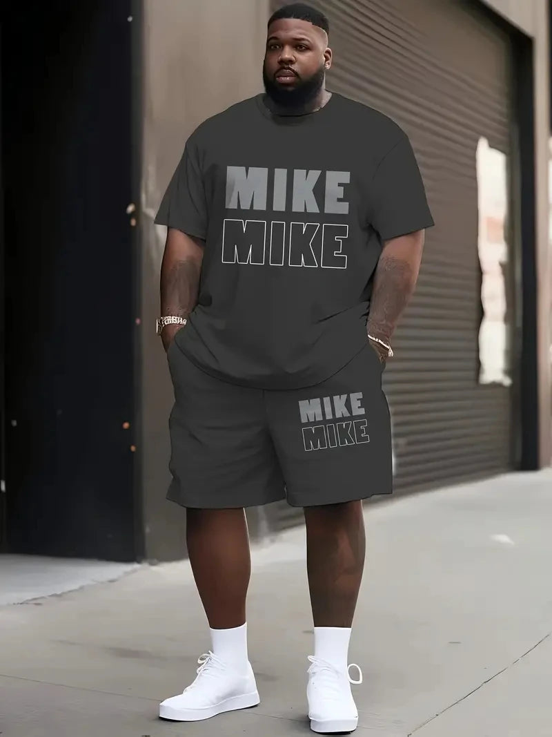 Ensemble t-shirt imprimé et short pour homme | Cordon de serrage