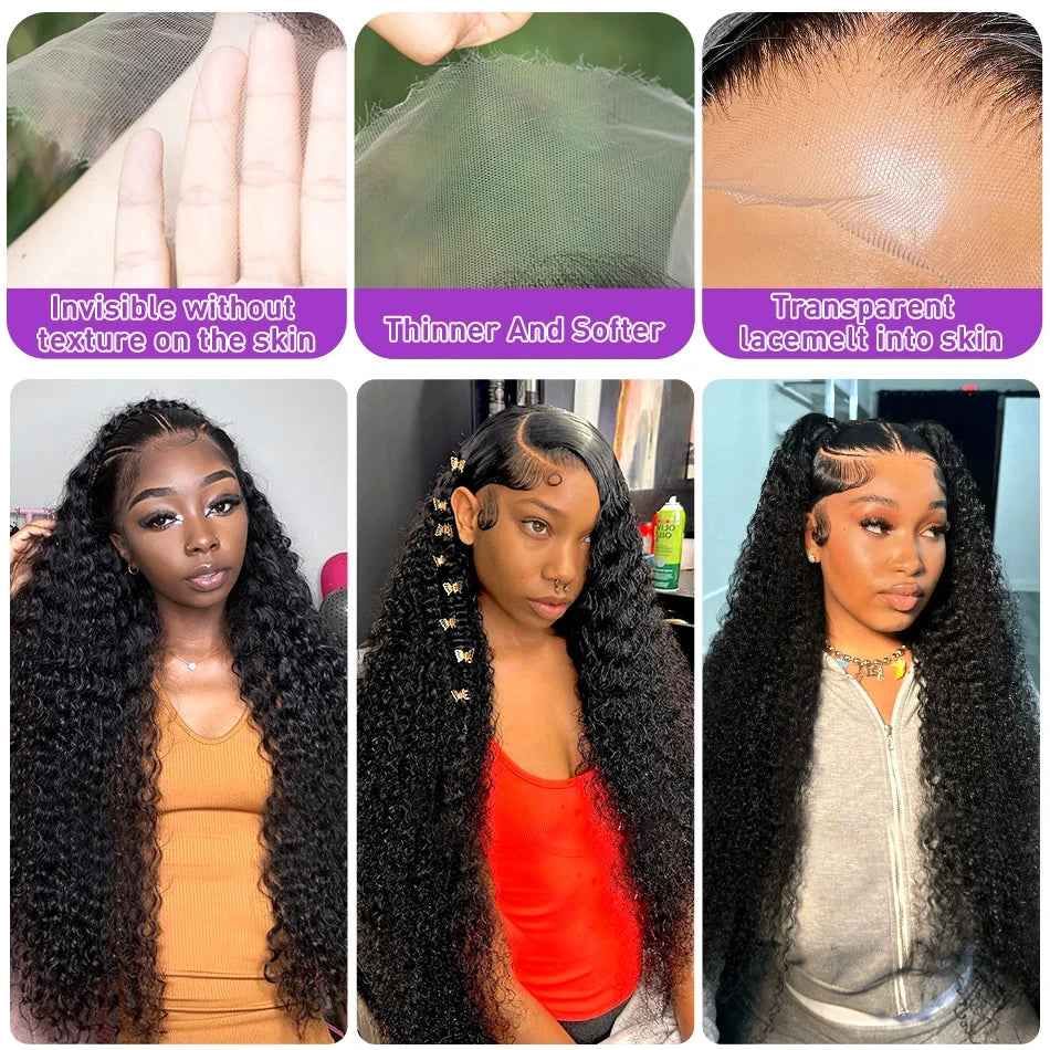 Perruque Deep Wave Brésilienne | 13x6 HD Lace Frontal | 250% Densité | Jusqu'à 40 Pouces | Water Wave Curly