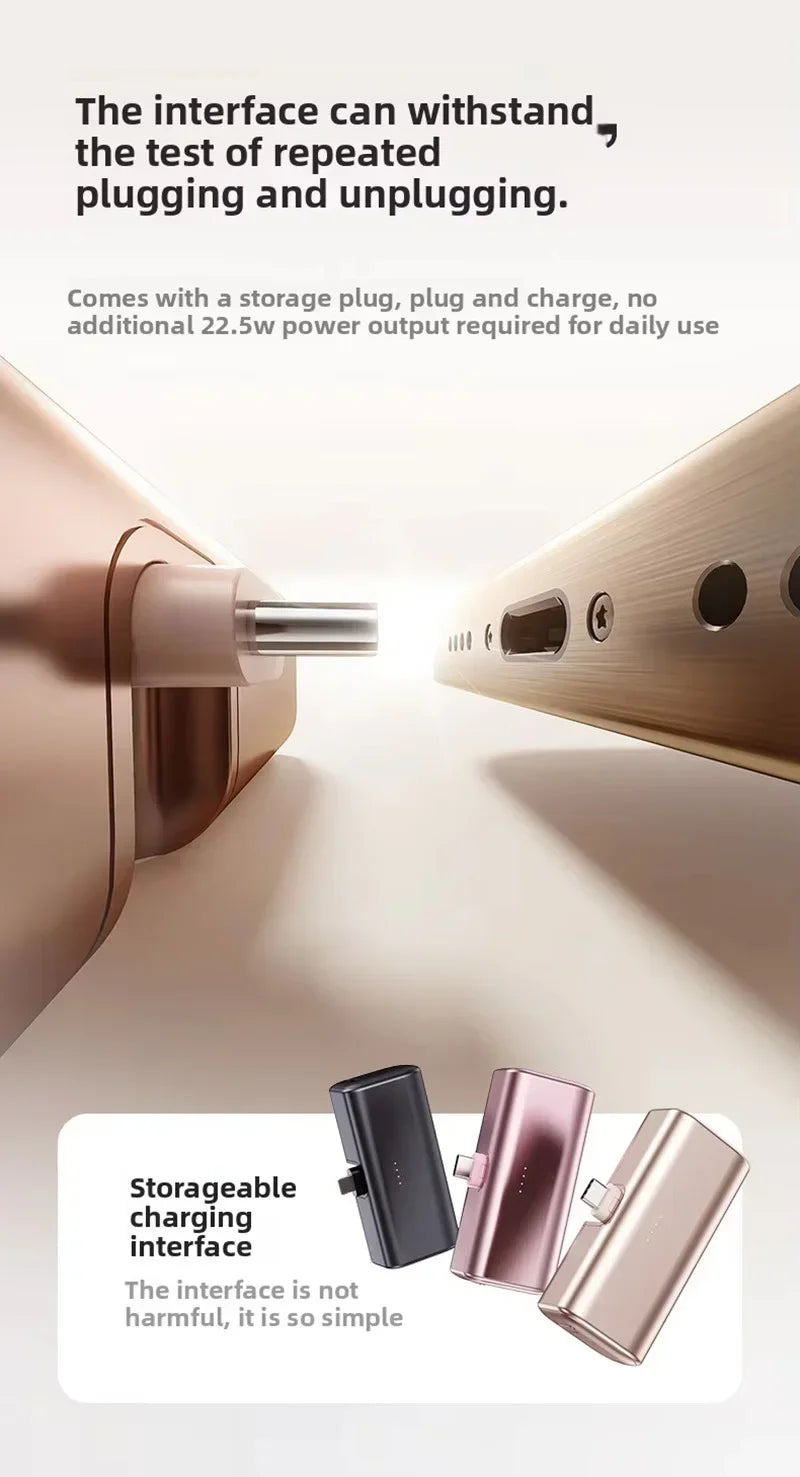 Lenovo 22.5W Fast Charging 500000mAh Mini Portable Charger USB-C Power Bank Suitable For iPhone 16/15 Series And Android Devices