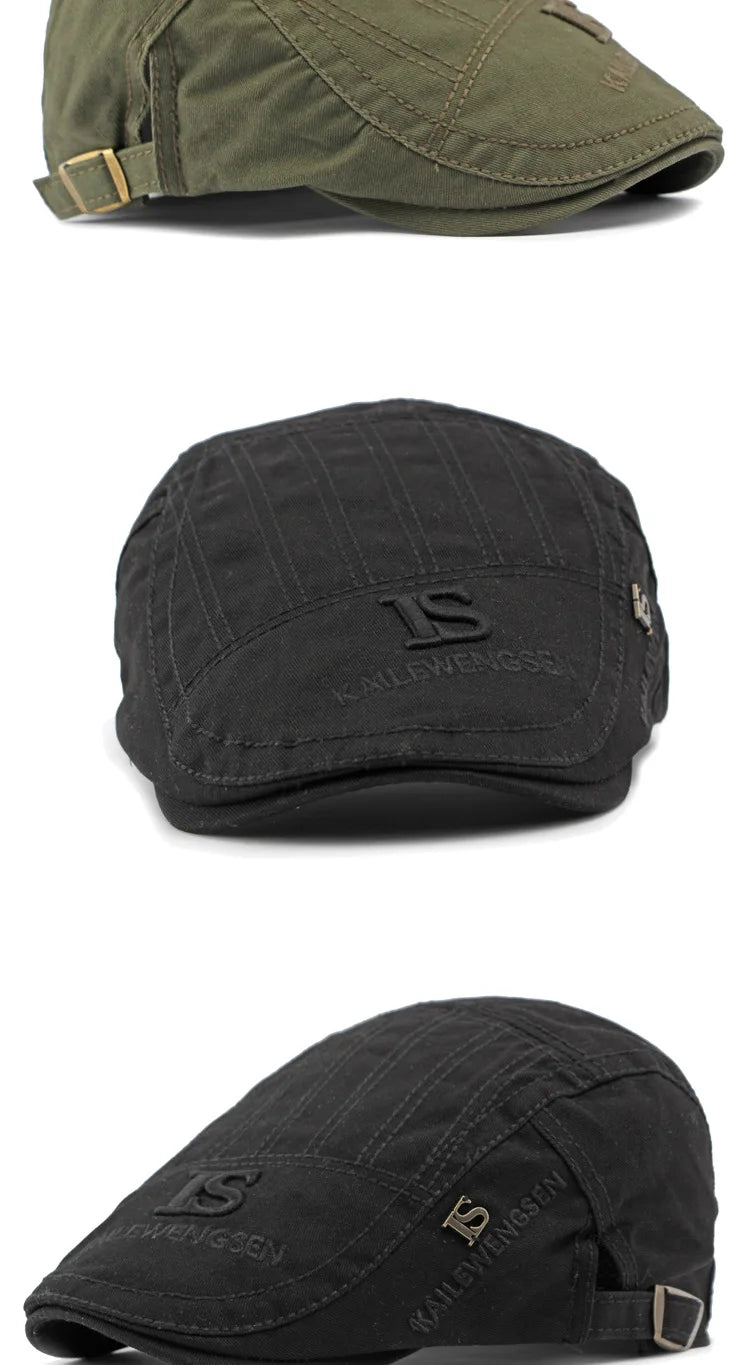 2026 Hat Men's Spring Summer Embroidery Cotton Cap British Vintage Fashion Forward Hat Women's Casual Beret Youth Hat