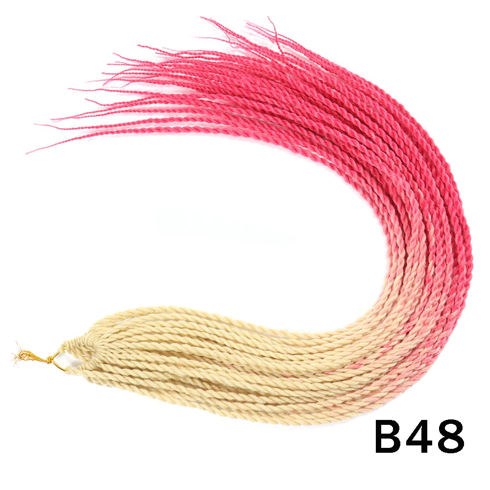 Tresses Senegalese Twist Crochet Synthétiques 24 Pouces | Brun | 30 Racines | Extensions Femme