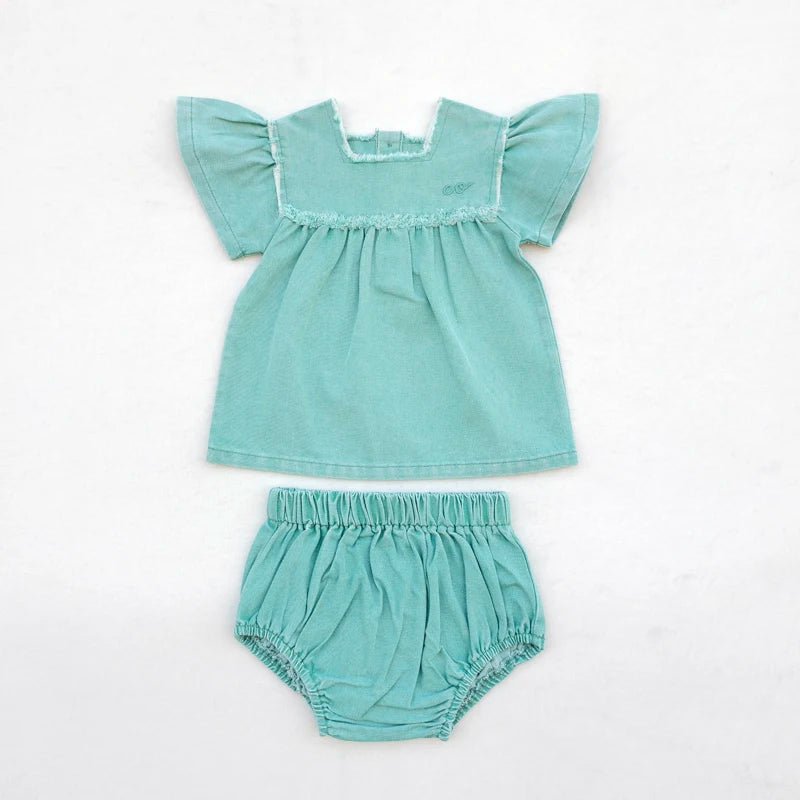 Collection Denim Vert Ali Co SS26 | Robe Chemise & Salopette Coton | Fille & Garçon | Restockage