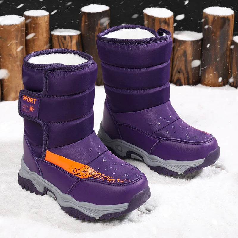 Bottes de Neige Enfants Princesse Élégantes | Imperméables Peluche | Garçons & Filles | Hiver Outdoor