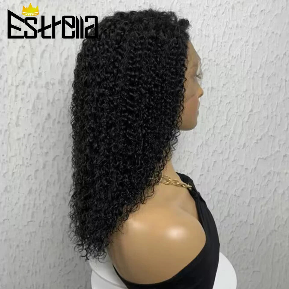 Perruque Deep Curly Lace Transparent | Cheveux Humains Brésiliens | Noir Naturel | Pré-Pluçuée | Femme