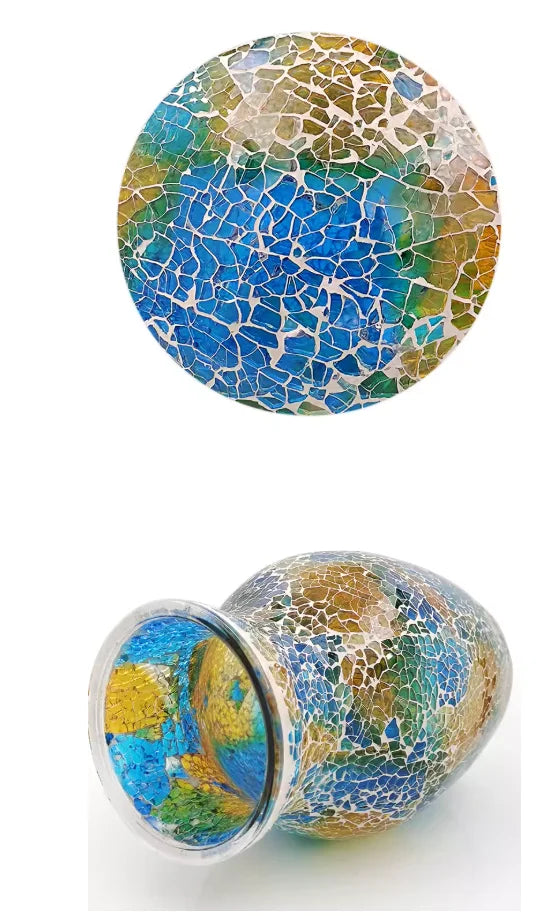 Vase Bohème Mosaïque Verre | Style Européen | Décoration Salon, Chambre & Entrée