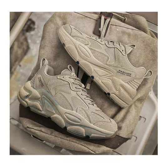 2026 Summer Men's Clunky Dad Sneakers Breathable Mesh Casual Shoes Thick Sole Streetwear Footwear