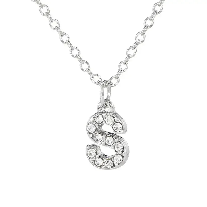 Fashionable Shiny A-Z Letter Pendant Charm Necklace 26 Initial Alphabet Name Clavicle Chain Party Jewelry Gift