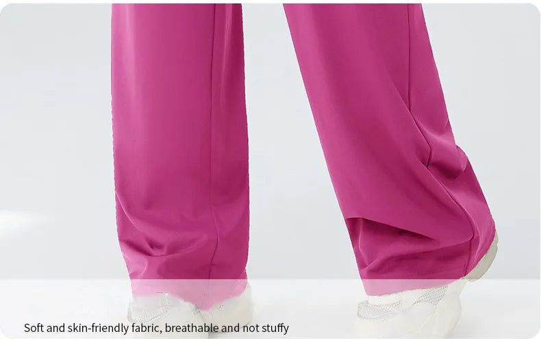 Yoga Wide Leg Pants for Women High Waisted Loose Straight Leg Pants Casual Sports Yoga Pants Women's Outerwear