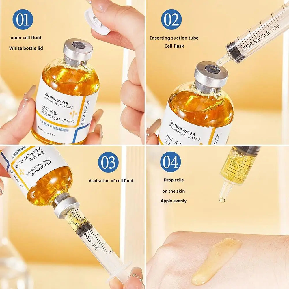 Skin Rejuvenation Essence Korean Salmon Wrinkle Serum Strengthen Skin Barrier Function 24 Hours Continuous Hydration Fiming Care