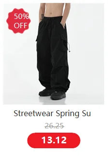 Men's Cargo Pants Fashion Hip Hop Multi-pocket Trousers Trendy Streetwear Solid Sweatpants Casual Trousers for Men
