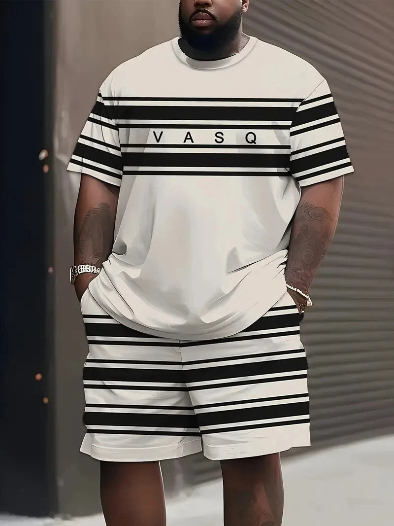 Ensemble t-shirt imprimé et short pour homme | Cordon de serrage