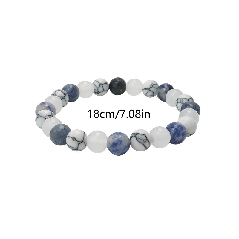 Stylish Unisex Beaded Bracelets with Natural Stones, Multi-Function Fashion Jewelry, Excellent Present for Loved Ones