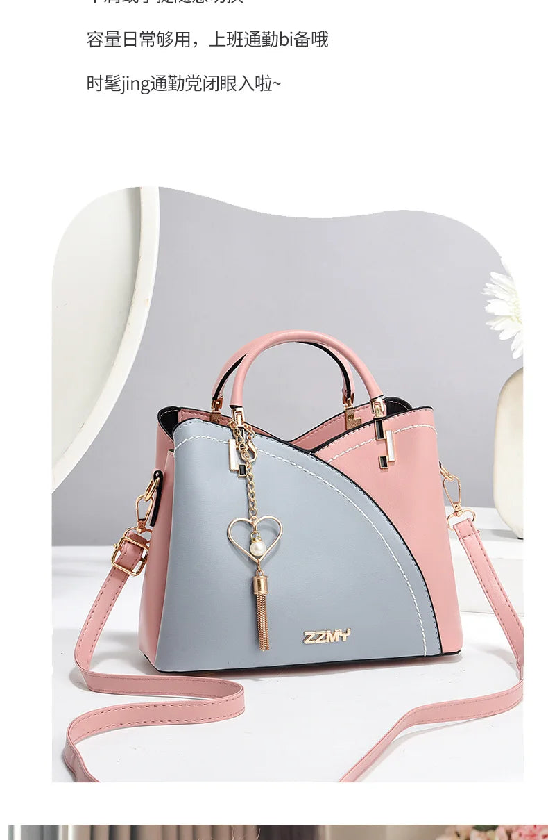 Elegant Handbag for Women Luxury Designer Top-Handle Bags High Quality PU Leather Ladies Shoulder Crossbody Bag Casual Tote Sac