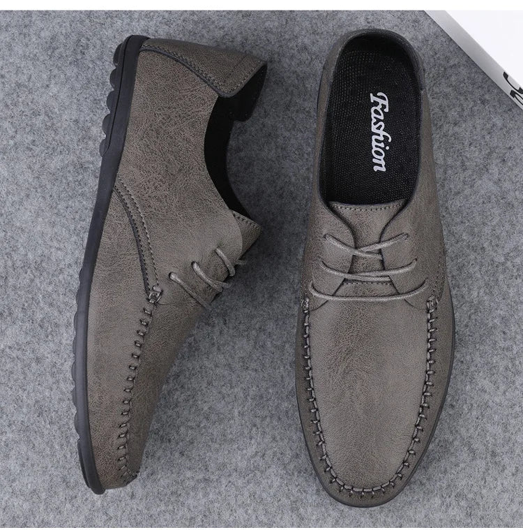 Mocassins Homme Mariage | Cuir Fendu Blanc | Chaussures Conduite Légères | Slip-On Casual Élégant 2026