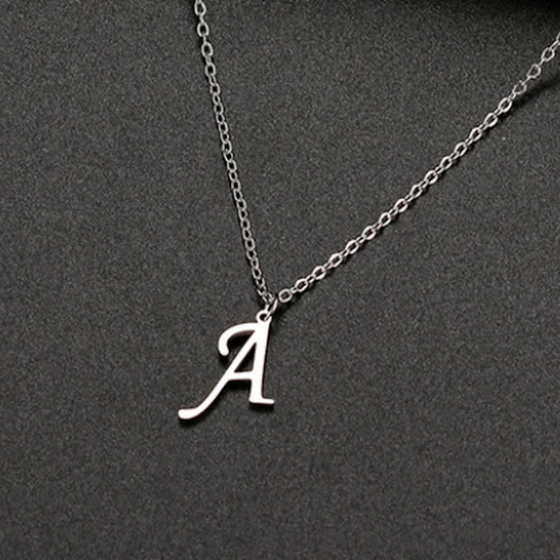 Collier Initiale Grand Alphabet A-Z | Acier 316L Minimaliste | Pendentif Femme | Cadeau Bijou