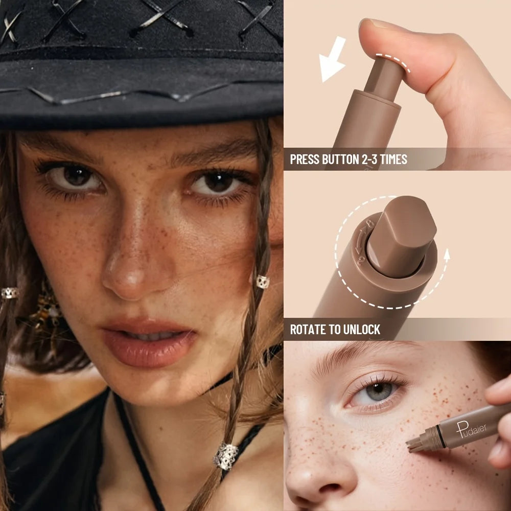 Natural Nude Makeup Fake Freckles Pen Waterproof Long Lasting Light Coverage Freckle Stamp for Women