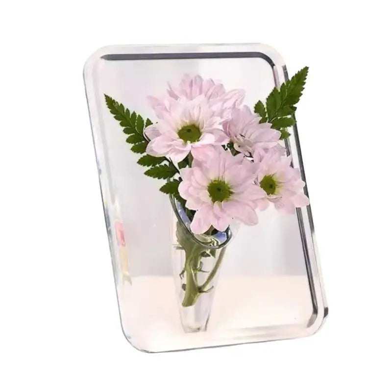 Vase à fleurs en acrylique Art moderne Cadres décoratifs transparents pour la maison Étagère de bureau Salon Affichage floral