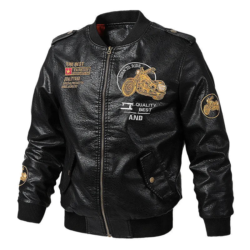 PU Leather Motorcycle Jacket Men Autumn Winter Plush Washed Retro Motorcycle Jacket Motorcycle Accessories Moto Jacket Men