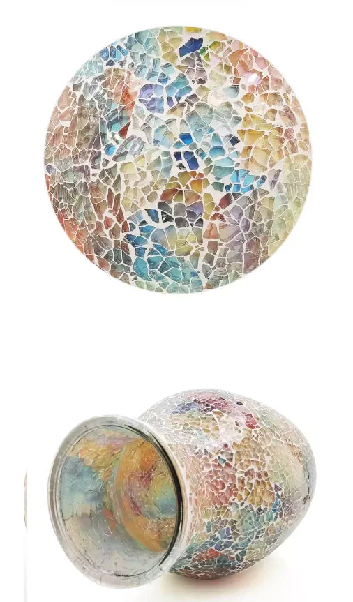 Vase Bohème Mosaïque Verre | Style Européen | Décoration Salon, Chambre & Entrée