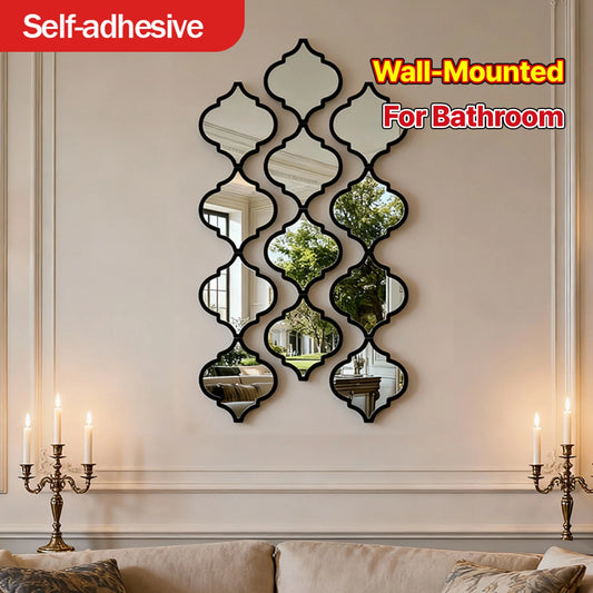 12-Pack Large Moroccan Mirror - Wall-Mounted for Living Room, Hallway - Elegant Decorative Accent Wall Decor, Wall Mirror Decor