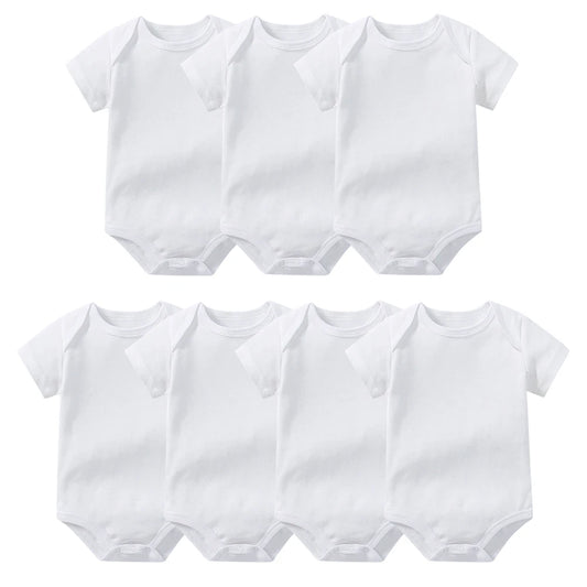 3 pcs Baby Bodysuits 100% Cotton Newborn Infant Summer Body Toddler Jumper Rompers Sleepsuit Onesies Growings Jumpsuit White