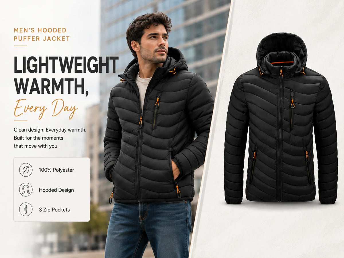 Doudoune épaisse à capuche pour homme | Automne et hiver